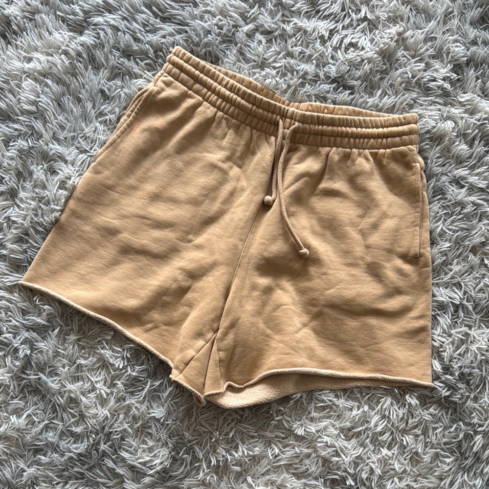 TNA Tan Athletic Shorts with Elastic Waistband and Drawstring